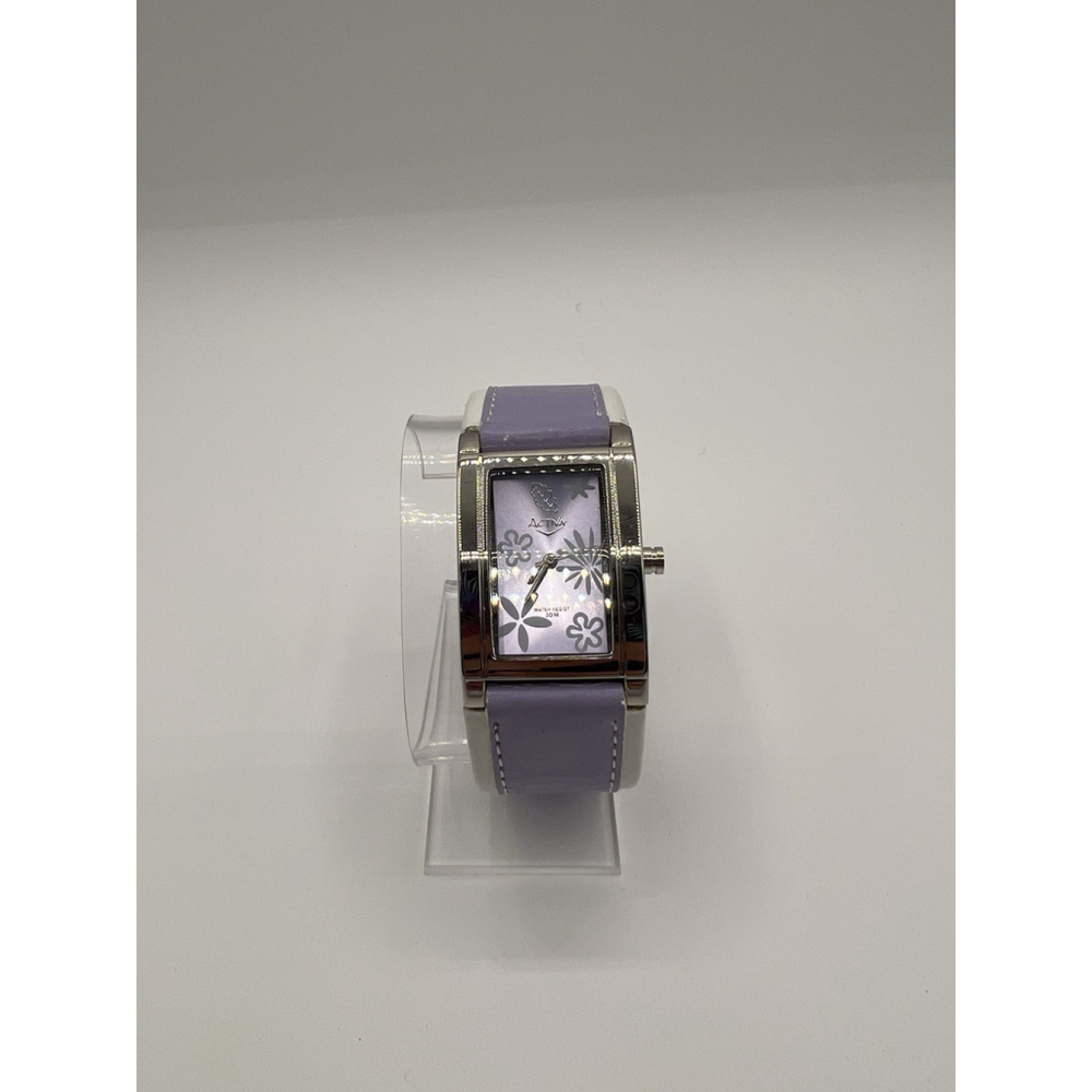 Activa Analog Woman’s Watch Purple Dial Leather Sliver Tone Casual Wristband - Picture 3 of 11